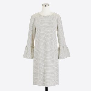 J Crew | NWT Striped ruffle-sleeve dress